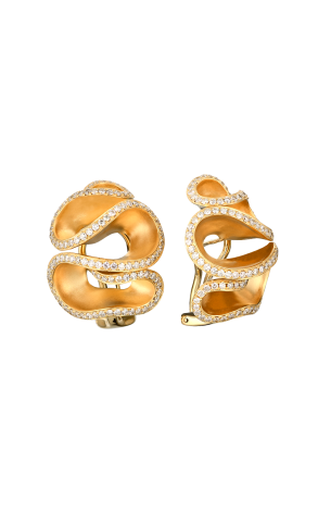 Серьги  в стиле De Grisogono Zigana Diamonds & Yellow Gold (39604)