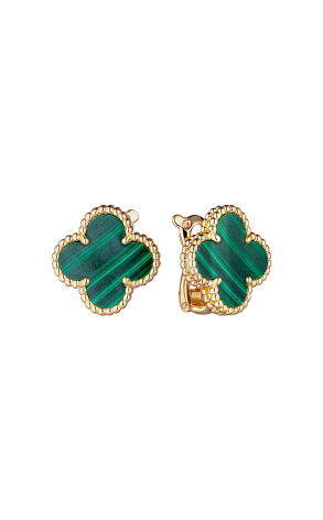 Серьги Van Cleef & Arpels Vintage Alhambra Malachite VCARO3QL00 (42341)