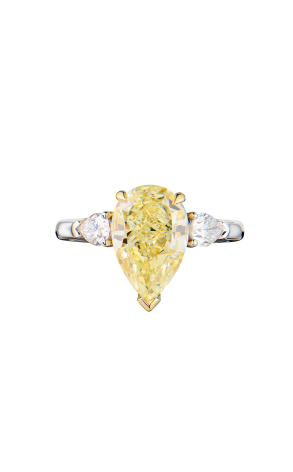 Кольцо GIA 4,02 ct Natural Fancy Yellow/VS2 Pear Cut Diamond (41856) №2