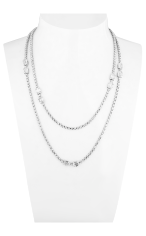 Колье  10,45 ct Round & Baguette Diamonds & White Gold (40426)