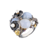 Кольцо  Diamonds & Sapphire & Chalcedony & Onyx & Pearls & White Gold (39556) №2