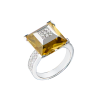 Кольцо  Yellow Quartz & Diamonds & White Gold (41911) №2