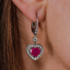 Серьги  4,00 ct Red Ruby Heart & 1.17 ct Diamonds & White Gold (38854) №8