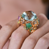 Кольцо  White Gold & Green Quartz & Diamonds & Tourmalines (40368) №9