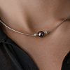 Колье Mikimoto Black Pearl 9 mm & 2 Round Diamonds & White Gold (41750) №8