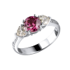 Кольцо  с бриллиантом 1,18 ct Vivid Reddish Purple/SI1 (36251) №7