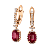 Серьги Maxim Demidov 3,17 ct Mozambique Ruby & Diamonds & Yellow Gold (41624) №2