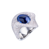 Кольцо  4,70 ct G/VS1 Round Cut Diamonds & Blue Sapphire (40129) №3