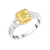 Кольцо GIA 1,05 ct Fancy Yellow/VS1 Radiant Cut & White Gold (42977) №3