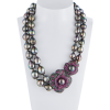 Колье Paolo Piovan 2 Flowers in Black Diamonds & Rubies & Tahitian Baroque Pearl (42716) №5