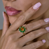 Кольцо  Citrine & Tsavorites & Diamonds Flower (42768) №4