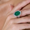 Кольцо Yanush Gioielli 7,29 ct Natural Oval Green Emerald Zambia & Diamonds (40306) №7