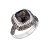 Кольцо  Smoky Quartz & Diamonds im White Gold (42651) №2