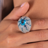 Кольцо RalfDiamonds Natural Blue Topaz 6.80 ct & Round Diamonds 2.36 ct (36910) №8