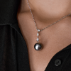 Подвеска Mikimoto 12 мм Black South Sea Pearl & White Gold (41160) №5