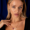 Колье Jacob & Co ROSE GOLD RUBY SAFETY PIN NECKLACE WITH CHARMS (37565) №4