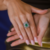 Кольцо  с изумрудом 2,80 ct Light Bluish Green и бриллиантами (38245) №8