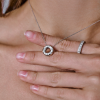 Подвеска Tiffany & Co Vintage Etoile Platinum Diamond Open Circle Pendant Donut Charm (40940) №6
