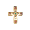 Крест Cartier Byzantine Cross in Yellow Gold with Diamonds Rubies Sapphires (43804) №2