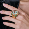 Кольцо  White Gold & Green Quartz & Diamonds & Tourmalines (40368) №10
