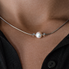 Колье Mikimoto Akoya Pearl 8 mm & 2 Round Diamonds & White Gold (41749) №8