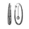 Серьги  Hoop in White Gold with Black Diamonds & Tahitian Pearl (43662) №2