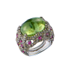 Кольцо  Chrysolite & Diamonds & Red Topaz & White Gold (43453) №2