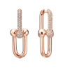 Серьги  в стиле Tiffany HardWear Large Link Earrings in Rose Gold with Pavé Diamonds (42424) №2