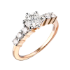 Кольцо  1,00 ct L/VS2 Round Diamond & 0.22 ct Diamonds (37328) №5