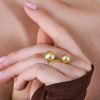 Кольцо  Champagne-colored Pearls & Diamonds & Yellow Gold (40122) №5