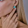 Серьги  в стиле Van Cleef & Arpels Vintage Alhambra Turquoise Yellow Gold (14523) №5