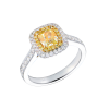 Кольцо GIA 1,01 ct Fancy Light Yellow/SI1 Cushion Cut & White Gold (43217) №3