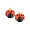 Серьги De grisogono Coccinelle Collection Coral & Onyx & Diamonds & Yellow Gold Earrings (39608) №2