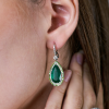 Серьги  с изумрудами Замбия 14,50 ct Pear Mixed Moderate Bluish Green/SI2 & Diamonds (40029) №6