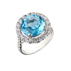 Кольцо  Blue Topaz & Diamonds & White Gold (41116) №4