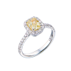 Кольцо GIA 1,01 ct Fancy Light Yellow/VS1 Cushion Cut & White Gold (43572) №3