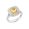 Кольцо GIA 1,05 ct Fancy Light Yellow/VVS2 Cushion Cut & White Gold (43838) №3