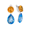 Серьги  Blue Topaz & Orange Citrine & White Gold (41107) №4