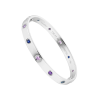 Браслет  в стиле Cartier Love WHITE GOLD, AQUAMARINES, SAPPHIRES, SPINELS, AMETHYSTS (SIZE 17) (42622) №2