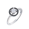 Кольцо GIA 0,45 ct D/SI1 Round Brilliant & Black Diamonds (37866) №3