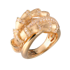 Кольцо  В стиле Cartier Bamboo Yellow Gold and Diamonds (36654) №4