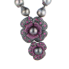 Колье Paolo Piovan 2 Flowers in Black Diamonds & Rubies & Tahitian Baroque Pearl (42716) №7