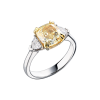 Кольцо GIA 3,54 ct Natural Fancy Light Yellow/VS2 Cushion Cut Diamond (40717) №3