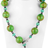 Колье Scavia Jewels Egizia Collection Green Turquoise Bead & Onyx & Emerald &Diamond & White Gold (43835) №3