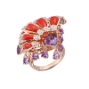 Кольцо  Peacock Collection Coral & Amethyst & Topaz & Diamond (41677) №2