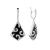 Серьги  White Gold & Diamond & Onyx (43376) №2