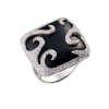 Кольцо  White Gold & Diamond & Onyx (43318) №2