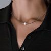 Колье Mikimoto Akoya Pearl 8 mm & 2 Round Diamonds & White Gold (41749) №7