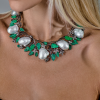 Колье  Baroque Pearl & Natural Emerald & Diamonds & Black Gold (42540) №10