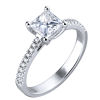 Кольцо GIA Princess Cut 1,00 ct J/SI1 White Gold (37483) №3
